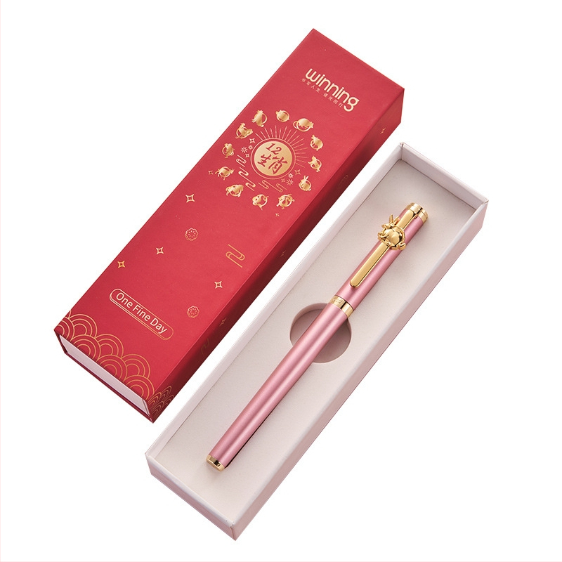 Zodijak nalivpero WZ-612 u poklon kutiji, metalno kućište, rotacijski sustav apsorpcije tintom, standardna vrh pera, logo tiskano