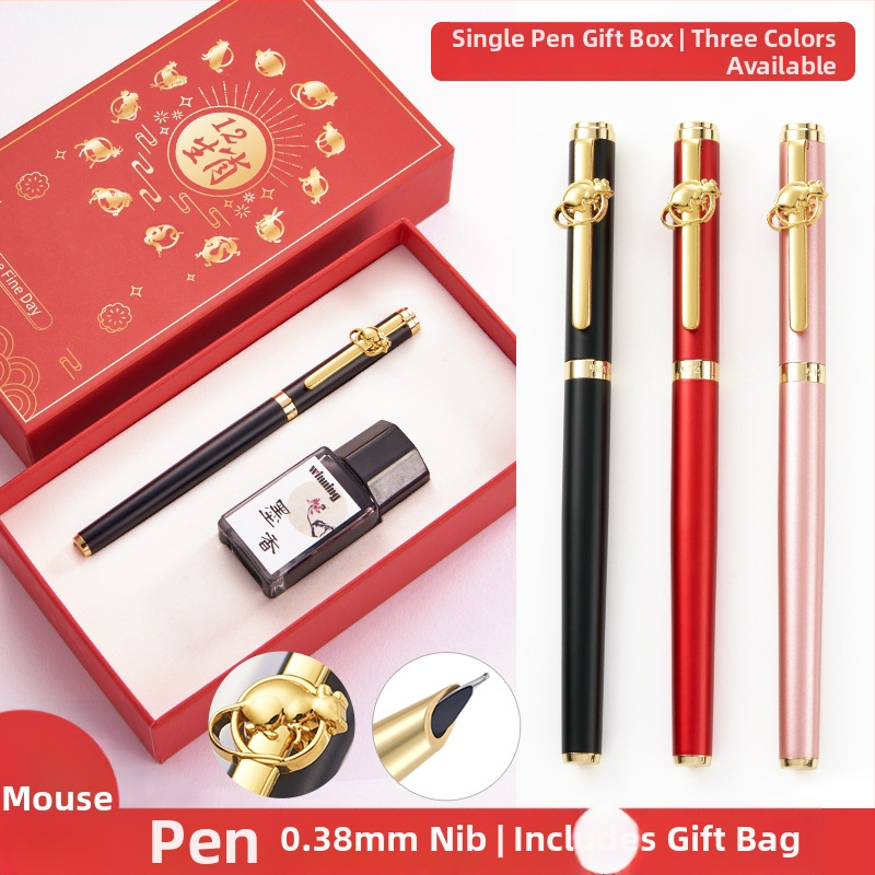 Zodijak nalivpero WZ-612 u poklon kutiji, metalno kućište, rotacijski sustav apsorpcije tintom, standardna vrh pera, logo tiskano