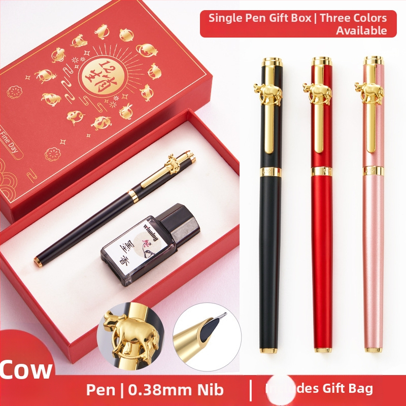 Zodijak nalivpero WZ-612 u poklon kutiji, metalno kućište, rotacijski sustav apsorpcije tintom, standardna vrh pera, logo tiskano