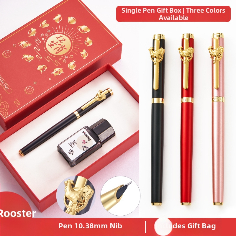 Zodijak nalivpero WZ-612 u poklon kutiji, metalno kućište, rotacijski sustav apsorpcije tintom, standardna vrh pera, logo tiskano