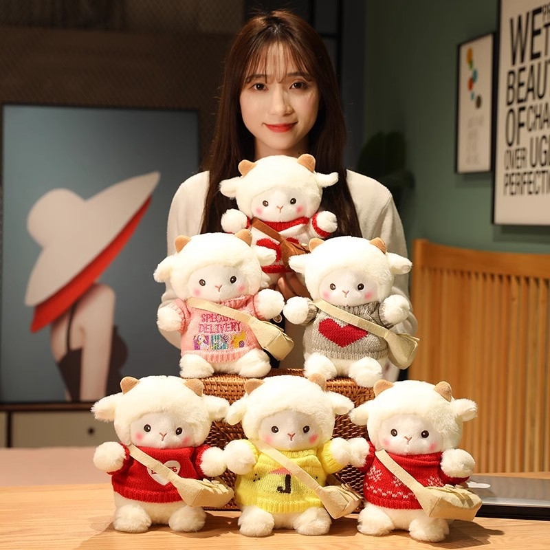 Plišano janje – ovca pliš, punjenje PP pamuk, super mekani kratki pliš, bijelo pakiranje