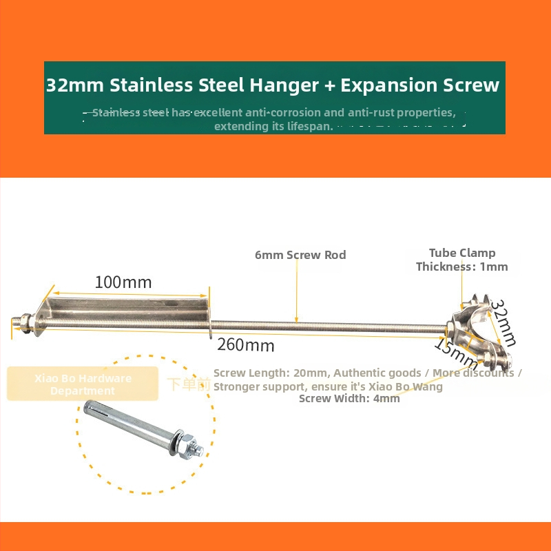 PVC cijev i nehrđajući čeli viseći stezalj kit — Tip: Drugo; Opseg primjene: Drugo; Brend: Domaći brend