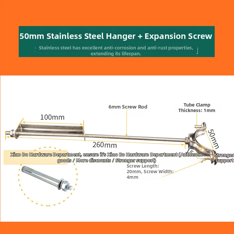PVC cijev i nehrđajući čeli viseći stezalj kit — Tip: Drugo; Opseg primjene: Drugo; Brend: Domaći brend