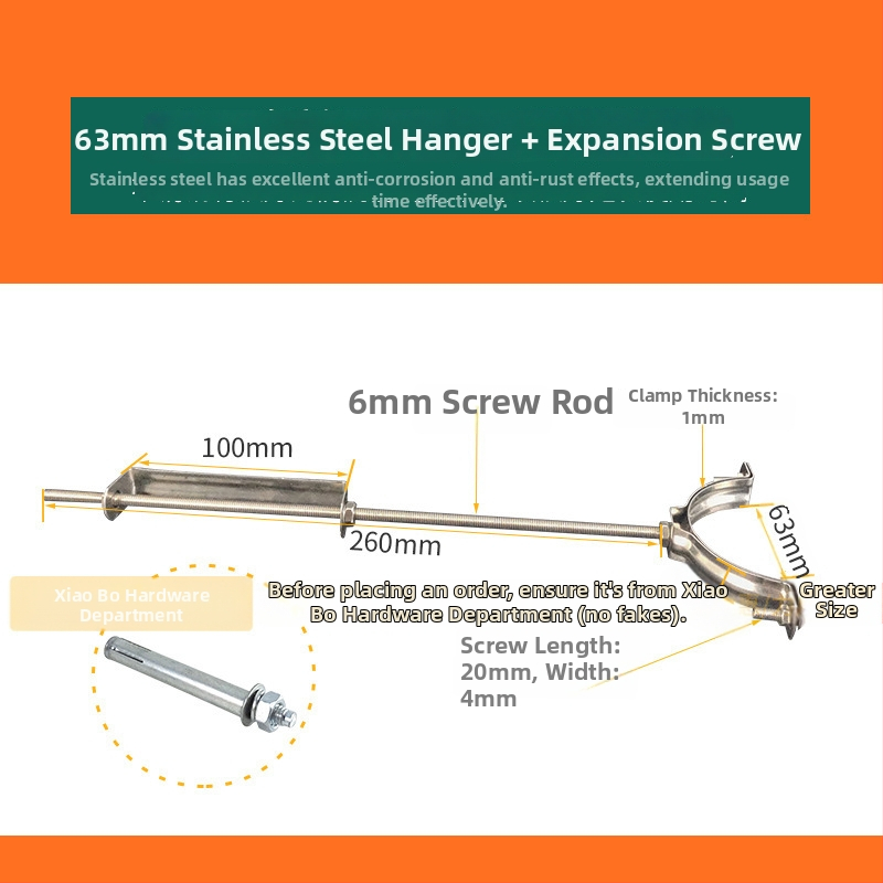 PVC cijev i nehrđajući čeli viseći stezalj kit — Tip: Drugo; Opseg primjene: Drugo; Brend: Domaći brend