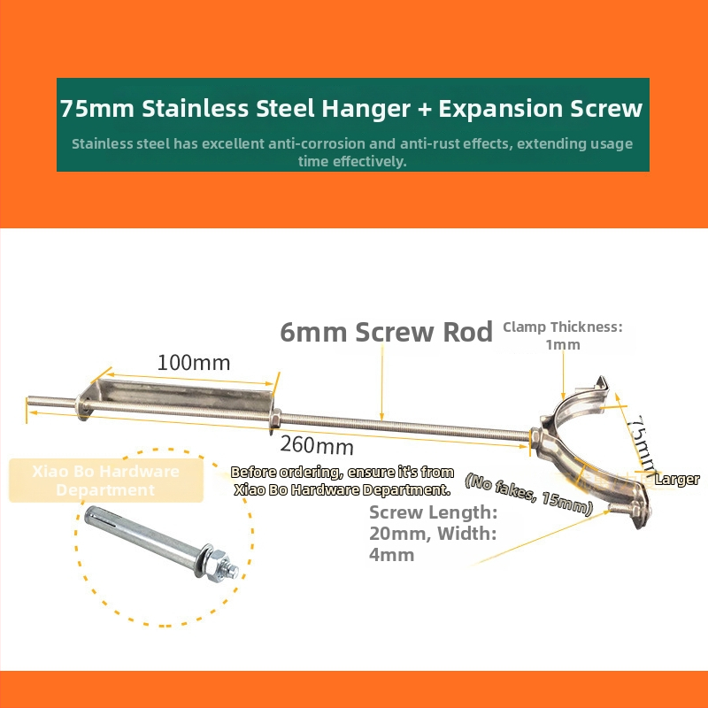 PVC cijev i nehrđajući čeli viseći stezalj kit — Tip: Drugo; Opseg primjene: Drugo; Brend: Domaći brend