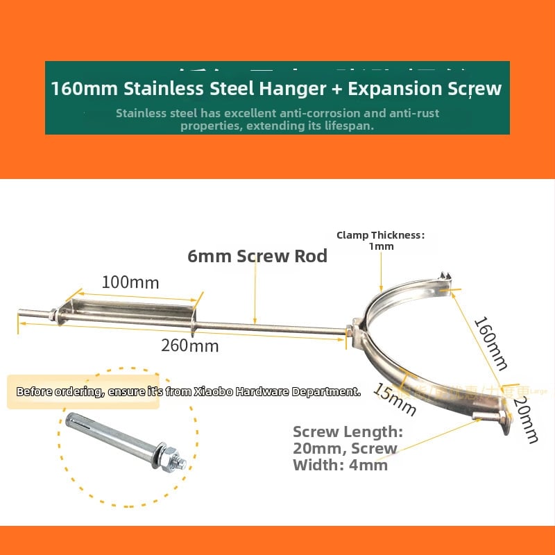 PVC cijev i nehrđajući čeli viseći stezalj kit — Tip: Drugo; Opseg primjene: Drugo; Brend: Domaći brend