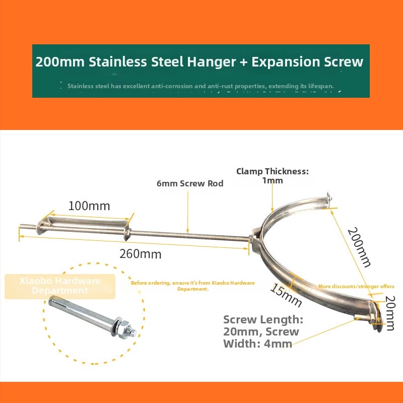 PVC cijev i nehrđajući čeli viseći stezalj kit — Tip: Drugo; Opseg primjene: Drugo; Brend: Domaći brend