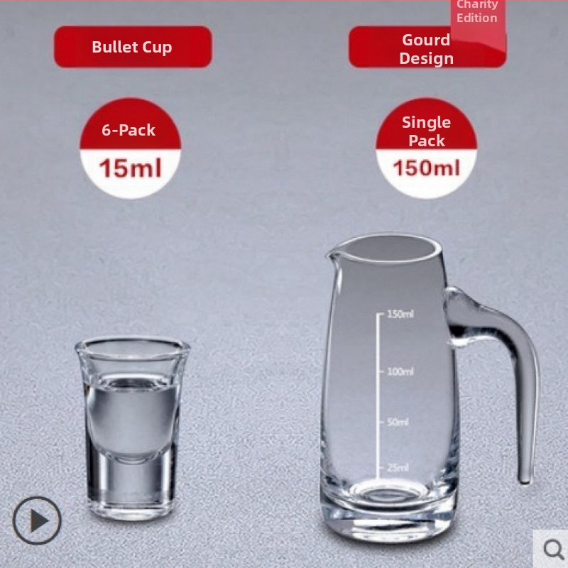 Dekanter na likér z bezolovnatého krištáľového skla so stupnicou – set pohárov pre domáce použitie, štýl: nový čínsky štýl