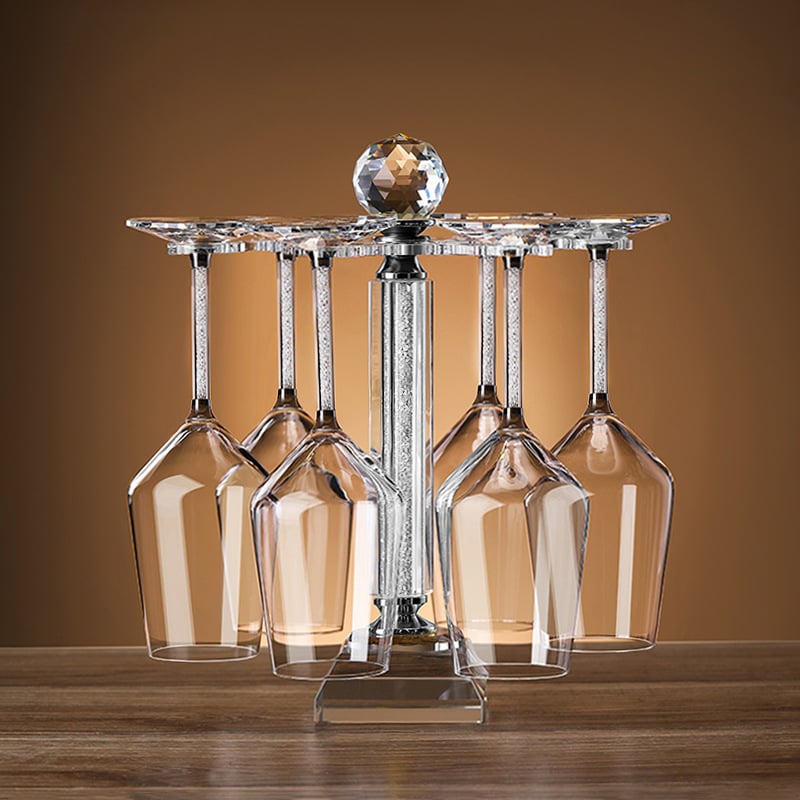 Σετ περιστρεφόμενου ντεκαντέρ για κρασί από κρύσταλλο, διαμαντικός σχεδιασμός, Νορδικό στυλ, 6–10 τεμάχια, χωρητικότητα 1–100 ml