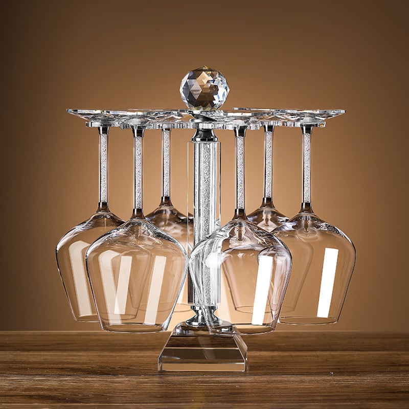 Σετ περιστρεφόμενου ντεκαντέρ για κρασί από κρύσταλλο, διαμαντικός σχεδιασμός, Νορδικό στυλ, 6–10 τεμάχια, χωρητικότητα 1–100 ml
