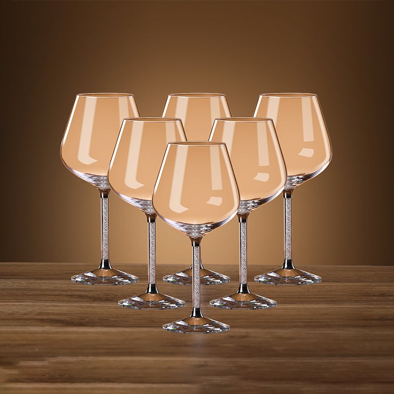 Σετ περιστρεφόμενου ντεκαντέρ για κρασί από κρύσταλλο, διαμαντικός σχεδιασμός, Νορδικό στυλ, 6–10 τεμάχια, χωρητικότητα 1–100 ml