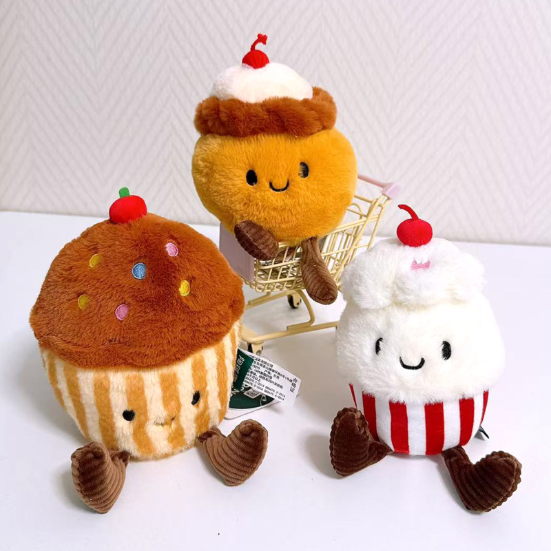 Plush igračka u obliku torte, desertna serija, PP pamuk punjenje, visokokvalitetni pliš, za uzrast 7-14