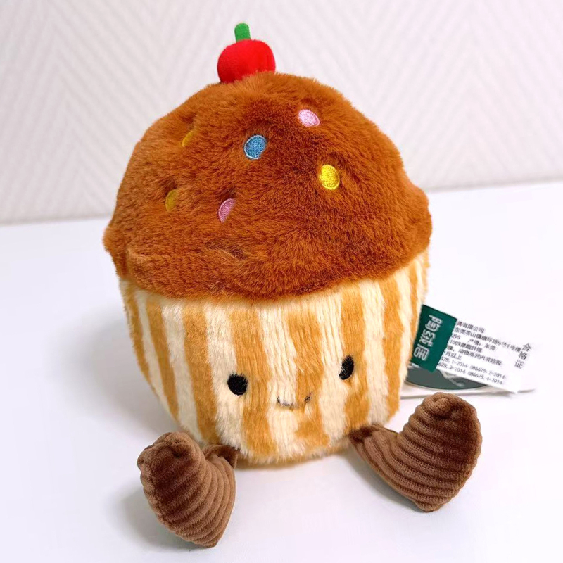 Plush igračka u obliku torte, desertna serija, PP pamuk punjenje, visokokvalitetni pliš, za uzrast 7-14