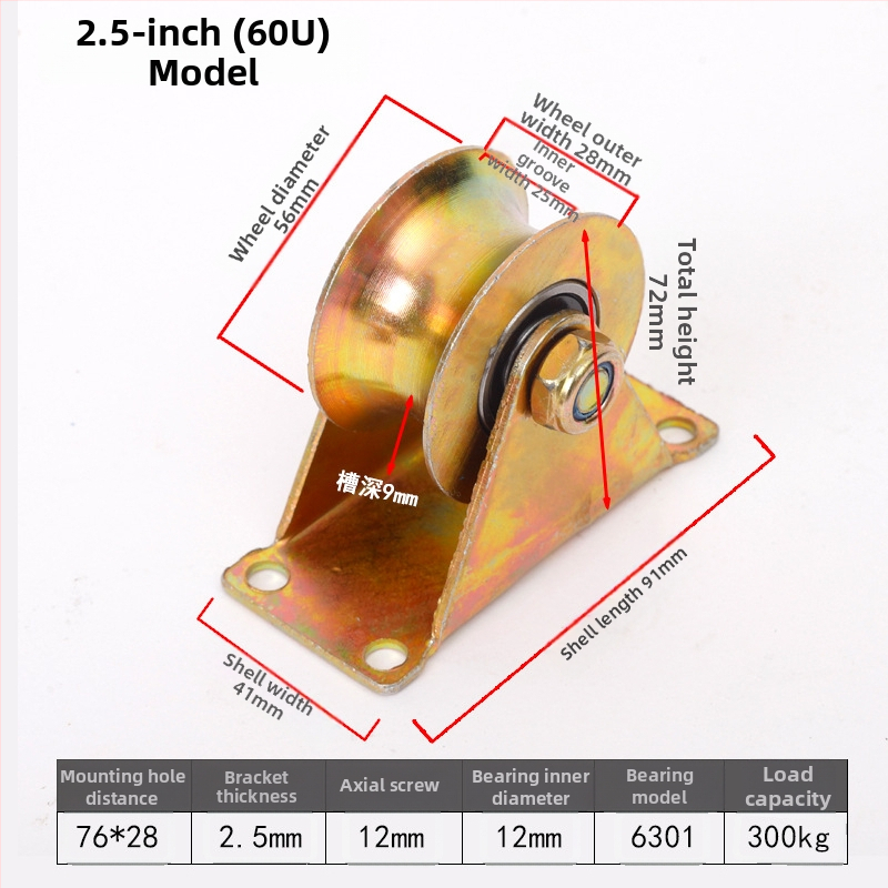 Rulment pentru șină de înaltă rezistență - Șină în formă de U, șină dublă, șină din oțel color, ghidaj pentru cablu de oțel tractare-push, șină în formă de V; Utilizare: Construcții; Marca: Jinyang
