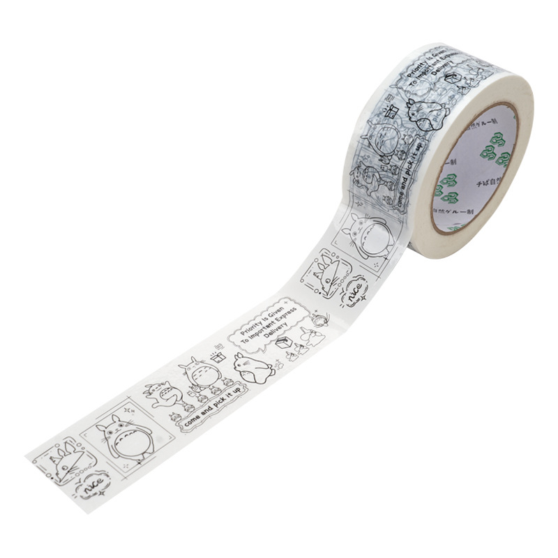 Csomagoló szalag Panda rajzfilmmotívummal, BOPP film, víz alapú ragasztó, 28 µm vastagság, erős tapadás a záráshoz és csomagoláshoz