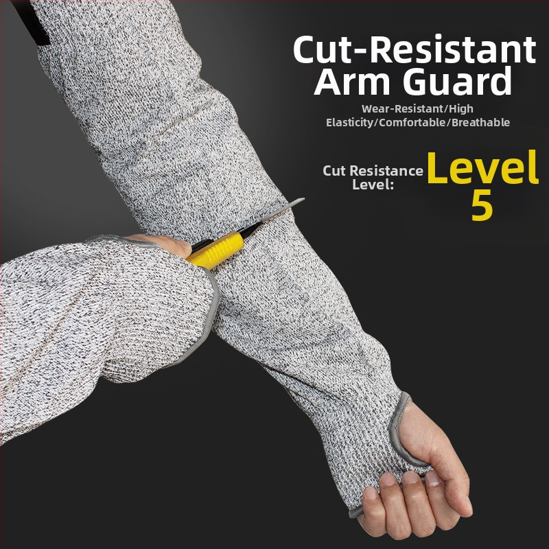 HPPE ochranný návlek na predlaktie, úroveň 5, rezistentný voči rezu a opotrebeniu, vhodný pre spracovanie skla a kovov