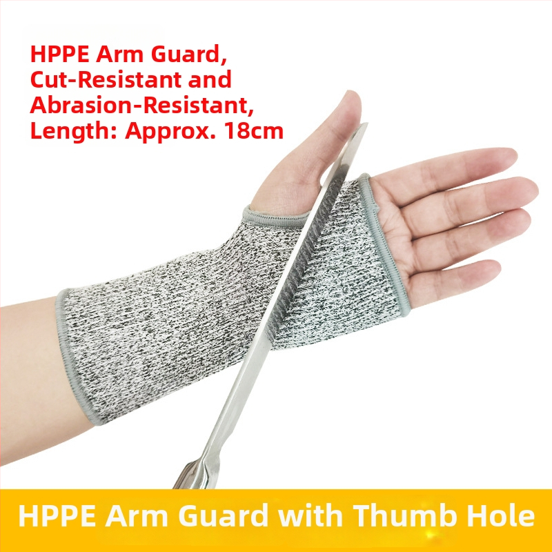 HPPE ochranný návlek na predlaktie, úroveň 5, rezistentný voči rezu a opotrebeniu, vhodný pre spracovanie skla a kovov