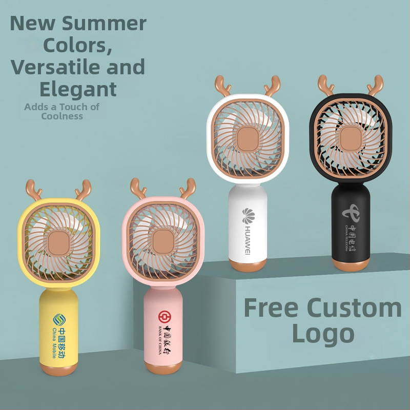 Mini stolný ručný ventilátor – plast, štýl národného trendu; prispôsobenie dostupné; vhodný pre študentov, cestovanie, služobné cesty a kanceláriu; viacfunkčný.