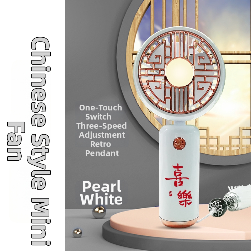 Mini stolný ručný ventilátor – plast, štýl národného trendu; prispôsobenie dostupné; vhodný pre študentov, cestovanie, služobné cesty a kanceláriu; viacfunkčný.