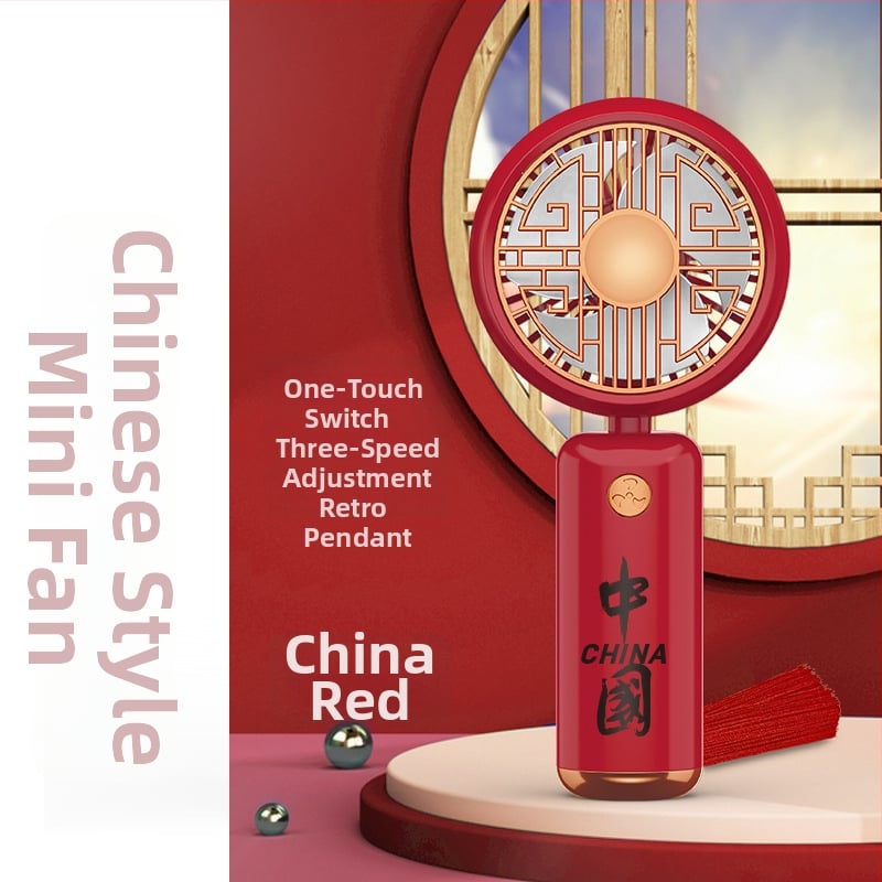 Mini stolný ručný ventilátor – plast, štýl národného trendu; prispôsobenie dostupné; vhodný pre študentov, cestovanie, služobné cesty a kanceláriu; viacfunkčný.