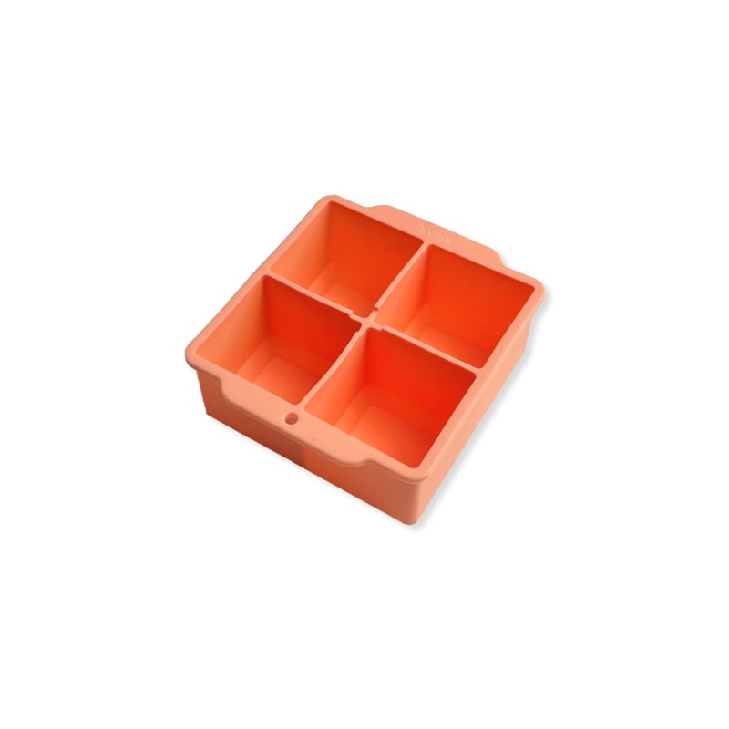 Formă de gheață din silicon, pătrate, 4 compartimente, cu capac – capacitate 100 ml, calitate alimentară, DIY personalizabil pentru gheață