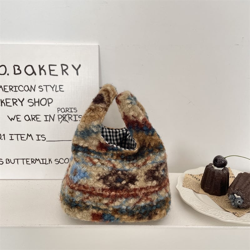 SOZAKKA pliš torbica za ruku, dvostruki remen, gradski stil, uspravni pravokutni oblik, šifra 510232