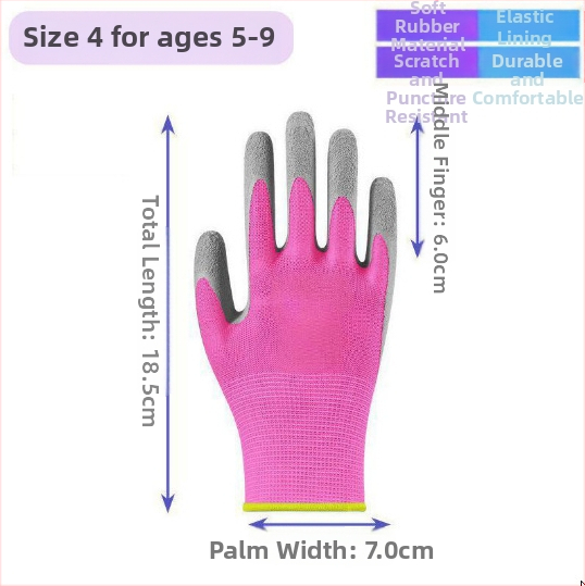 Detské ochranné záhradné rukavice — proti prepichnutiu, nepremokavé, protišmykové, na zber ustríc — Maidexin, 360 g