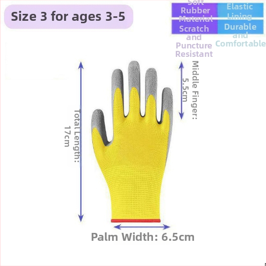 Detské ochranné záhradné rukavice — proti prepichnutiu, nepremokavé, protišmykové, na zber ustríc — Maidexin, 360 g