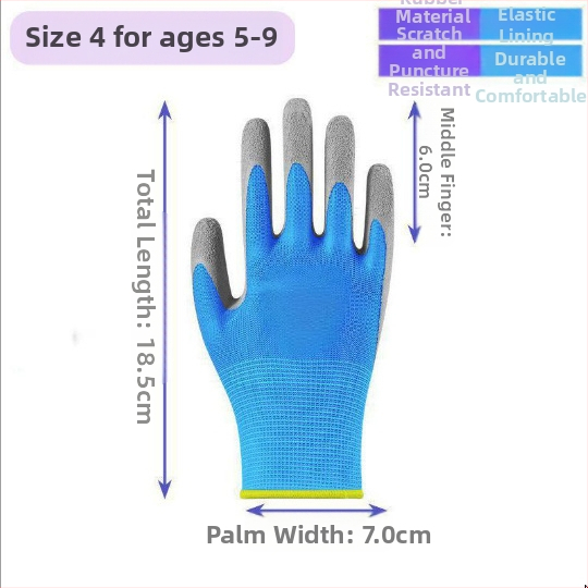 Detské ochranné záhradné rukavice — proti prepichnutiu, nepremokavé, protišmykové, na zber ustríc — Maidexin, 360 g