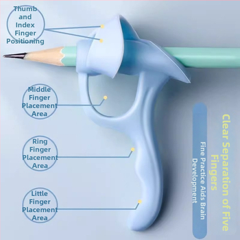 Päťprstový držiak na ceruzku, silikónový ochranný prst pre deti, koriguje držanie pri písaní, pre začínajúce v škôlke, Model 2