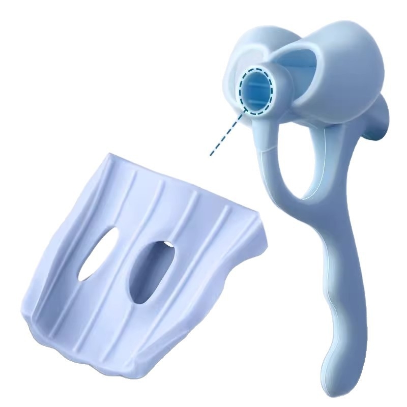 Държач за писалка с пет пръста — силиконов предпазител за пръсти за деца, коригира позата при писане, за начинаещи в детската градина, Модел 2