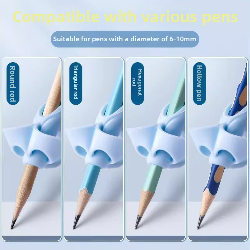 Päťprstový držiak na ceruzku, silikónový ochranný prst pre deti, koriguje držanie pri písaní, pre začínajúce v škôlke, Model 2