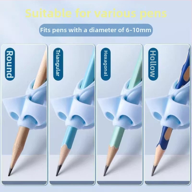 Päťprstový držiak na ceruzku, silikónový ochranný prst pre deti, koriguje držanie pri písaní, pre začínajúce v škôlke, Model 2