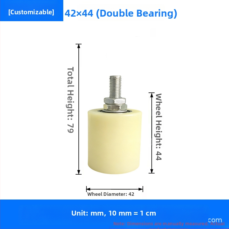 Roată ghidă universală pentru ușă glisantă, cu rulment din nylon, șină și roată limită