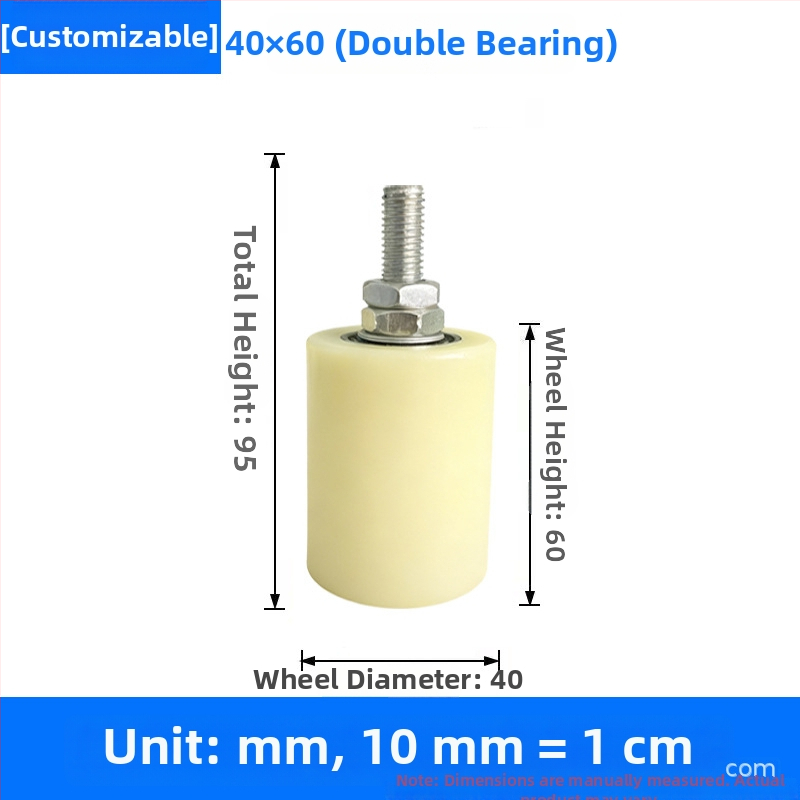 Roată ghidă universală pentru ușă glisantă, cu rulment din nylon, șină și roată limită