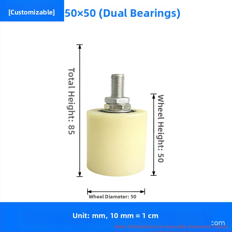 Roată ghidă universală pentru ușă glisantă, cu rulment din nylon, șină și roată limită