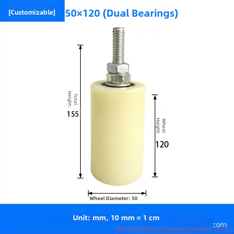 Roată ghidă universală pentru ușă glisantă, cu rulment din nylon, șină și roată limită