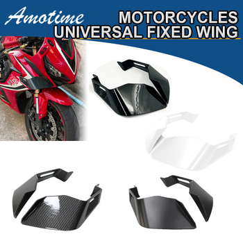 Kit spoiler universal pentru motocicletă, cu aripă fixă, aripă laterală, buză inferioară a spoilerului și accesorii în formă de aripă de rechin (Brand AMOTIME; Model YM; Aplicabil: model universal de motocicletă; Scop: Spoiler)
