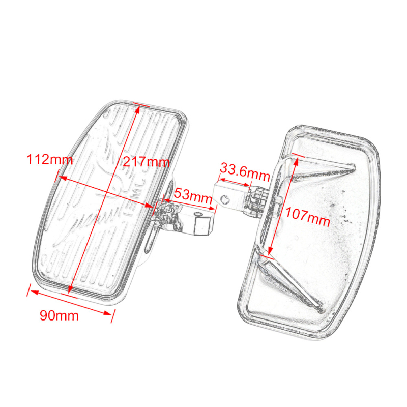 Πεντάλι μοτοσικλέτας - μεταλλικό, επίχρισμα ηλεκτροπλατίσματος, εμπρός πεντάλ, συμβατό με Honda VTX 1300/1800