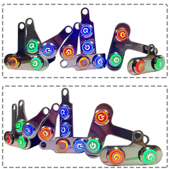 Comutator suport indicator pentru motocicletă - Oțel inoxidabil, Multifuncțional, cu inel de lampă, Compatibil cu faruri