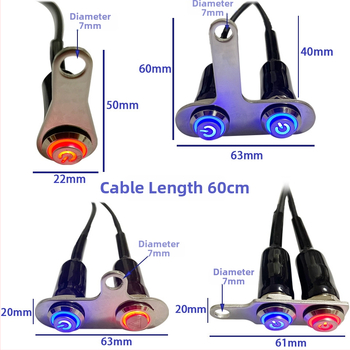 Comutator suport indicator pentru motocicletă - Oțel inoxidabil, Multifuncțional, cu inel de lampă, Compatibil cu faruri