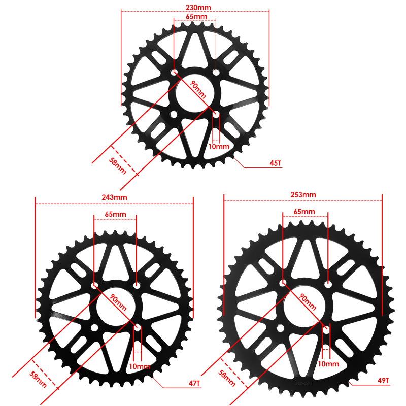 Pinion spate pentru Huayang T2K1K2 520-45T/47T/49T Kaiqing
