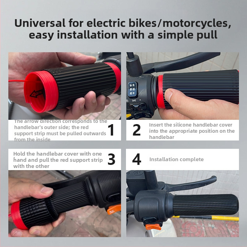 Univerzálny silikónový kryt na riadidlá pre motocykle, elektrické vozidlá, trojkolesové vozidlá a bicykle | nepremokavý, protišmykový, odolný voči opotrebeniu | hrubý profil | možnosť prispôsobenia