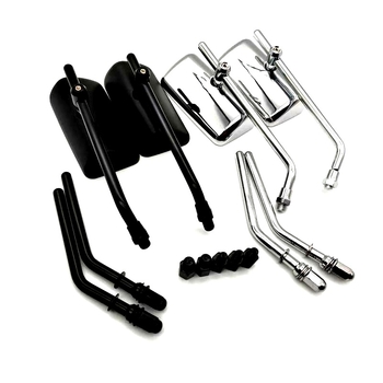 Jinbo retro pravokutni ogledalo za motocikl, aluminijsko tijelo s ABS kućištem, kvadratno ogledalo, montaža s pozitivnim i negativnim zubima, kompatibilno s općim motociklima i električnim motociklima