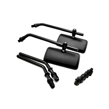 Jinbo retro pravokutni ogledalo za motocikl, aluminijsko tijelo s ABS kućištem, kvadratno ogledalo, montaža s pozitivnim i negativnim zubima, kompatibilno s općim motociklima i električnim motociklima