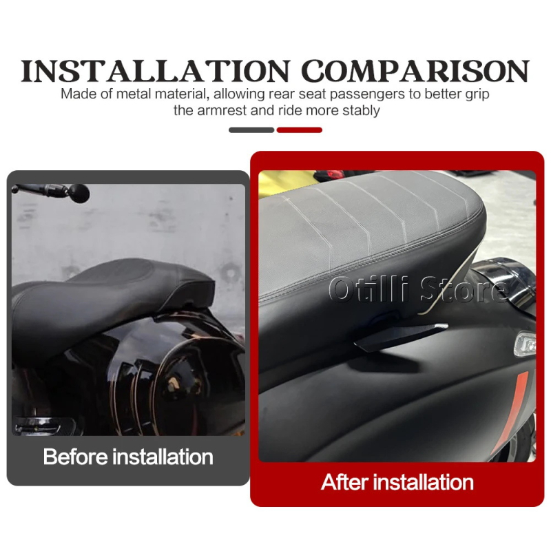 Otilli Stražnji naslon za ruku putnika od aluminijske legure za Vespa GTS 300 / GTV 300 / Sprint 150 / Primavera 150
