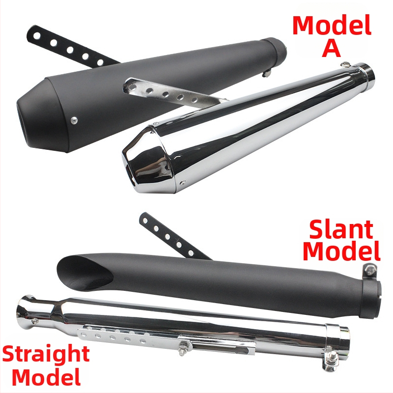 Výfukový systém na motorku - univerzálne nastaviteľné retro-modifikované príslušenstvo (Materiál: nerezová oceľ; Značka: Yixuanbao; Štýl: Iné)