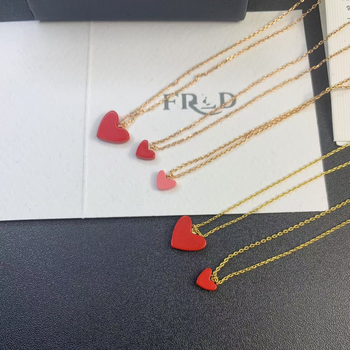 Colier din argint 925, inimă în formă, pandantiv din sidef, placare electrochimică, lanț simplu, pentru femei