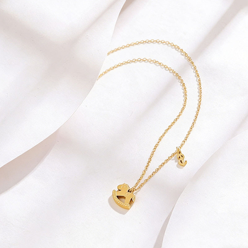 Colier din oțel titan cu motiv cal geometric, placare electro, lanț O, pentru femei