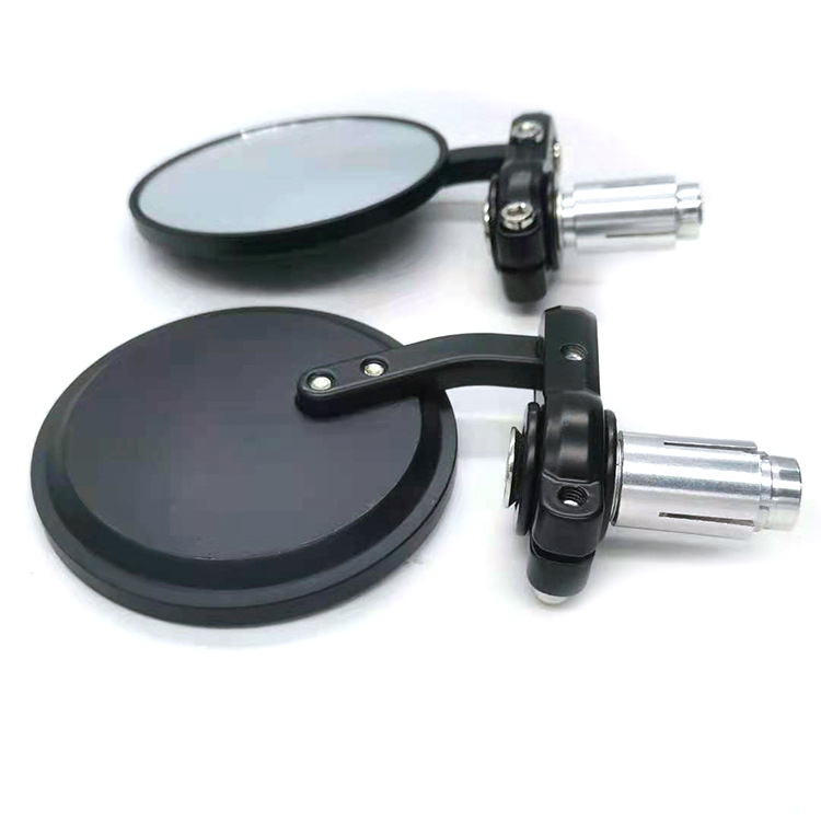 Motociklističko ogledalo za stražnji pogled - kružnog oblika, sklopiv, aluminijsko kućište, universalna prilagodba, prijenosni model